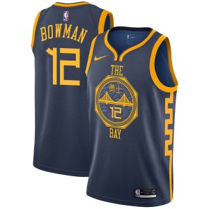 Golden State Warriors Swingman Gold Ky Bowman Navy 2018/19 Jersey - City Edition - Youth