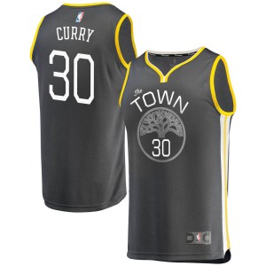 Golden State Warriors Gold Stephen Curry Charcoal Fast Break Jersey - Statement Edition - Men's