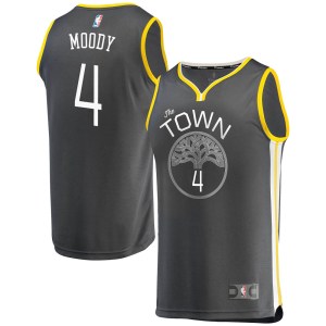 Golden State Warriors Gold Moses Moody Charcoal Fast Break Jersey - Statement Edition - Men's