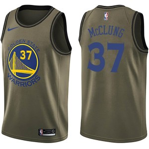 Golden State Warriors Swingman Gold Mac McClung Green Salute to Service Jersey - Youth