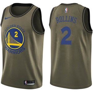 Golden State Warriors Swingman Gold Ryan Rollins Green Salute to Service Jersey - Youth