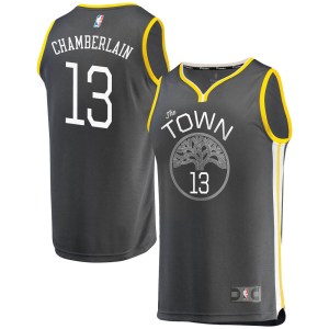 Golden State Warriors Gold Wilt Chamberlain Charcoal Fast Break Jersey - Statement Edition - Youth