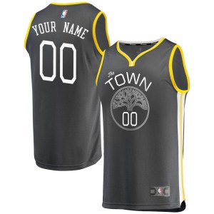 Golden State Warriors Fast Break Gold Custom Charcoal Jersey - Statement Edition - Youth