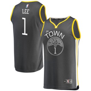 Golden State Warriors Gold Damion Lee Charcoal Fast Break Jersey - Statement Edition - Youth
