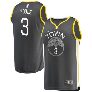 Golden State Warriors Gold Jordan Poole Charcoal Fast Break Jersey - Statement Edition - Youth