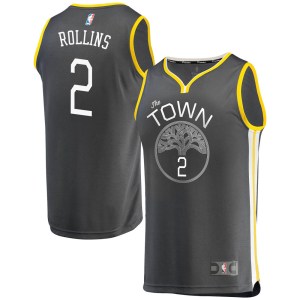 Golden State Warriors Fast Break Gold Ryan Rollins Charcoal Jersey - Statement Edition - Youth
