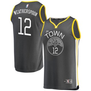 Golden State Warriors Fast Break Gold Quinndary Weatherspoon Charcoal Jersey - Statement Edition - Youth