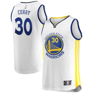 Golden State Warriors Gold Stephen Curry White Fast Break Jersey - Association Edition - Youth