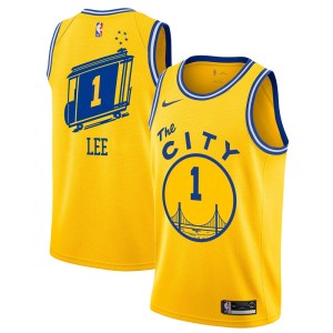 Golden State Warriors Swingman Gold Damion Lee Hardwood Classics Jersey - The City Classic Edition - Youth