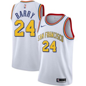 Golden State Warriors Swingman Gold Rick Barry White Hardwood Classics Jersey - San Francisco Classic Edition - Youth