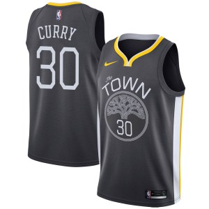 Golden State Warriors Swingman Gold Stephen Curry Black Jersey - Statement Edition - Youth