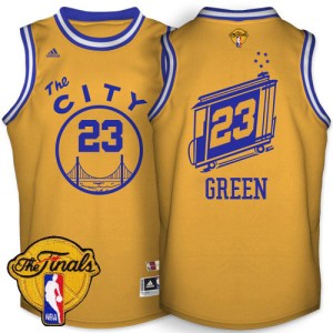 Golden State Warriors Authentic Gold Draymond Green Throwback The City 2017 The Finals Patch Jersey - Men's