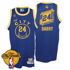 Golden State Warriors Swingman Royal Blue Rick Barry Throwback The City 2017 The Finals Patch Jersey - Men's