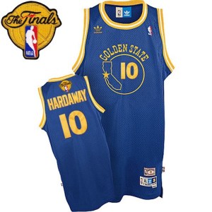 Golden State Warriors Authentic Royal Blue Tim Hardaway New Throwback 2017 The Finals Patch Jersey - Men's