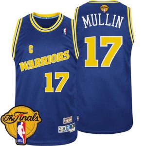 Golden State Warriors Authentic Blue Chris Mullin Throwback 2015 The Finals Patch Jersey - Men's