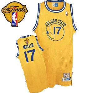 Golden State Warriors Authentic Gold Chris Mullin Throwback 2015 The Finals Patch Jersey - Men's