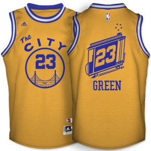 Golden State Warriors Authentic Gold Draymond Green Throwback The City Jersey - Men's