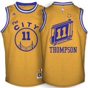 Golden State Warriors Authentic Gold Klay Thompson Throwback The City Jersey - Men's