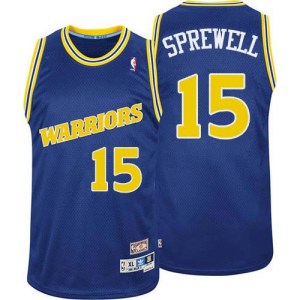 Golden State Warriors Authentic Blue Latrell Sprewell Throwback Jersey - Men's