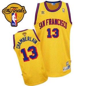 Golden State Warriors Authentic Gold Wilt Chamberlain Throwback San Francisco 2015 The Finals Patch Jersey - Men's
