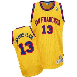 Golden State Warriors Authentic Gold Wilt Chamberlain Throwback San Francisco Jersey - Men's