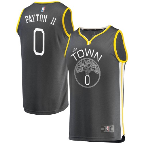 Golden State Warriors Gold Gary Payton II Charcoal Fast Break Jersey - Statement Edition - Youth